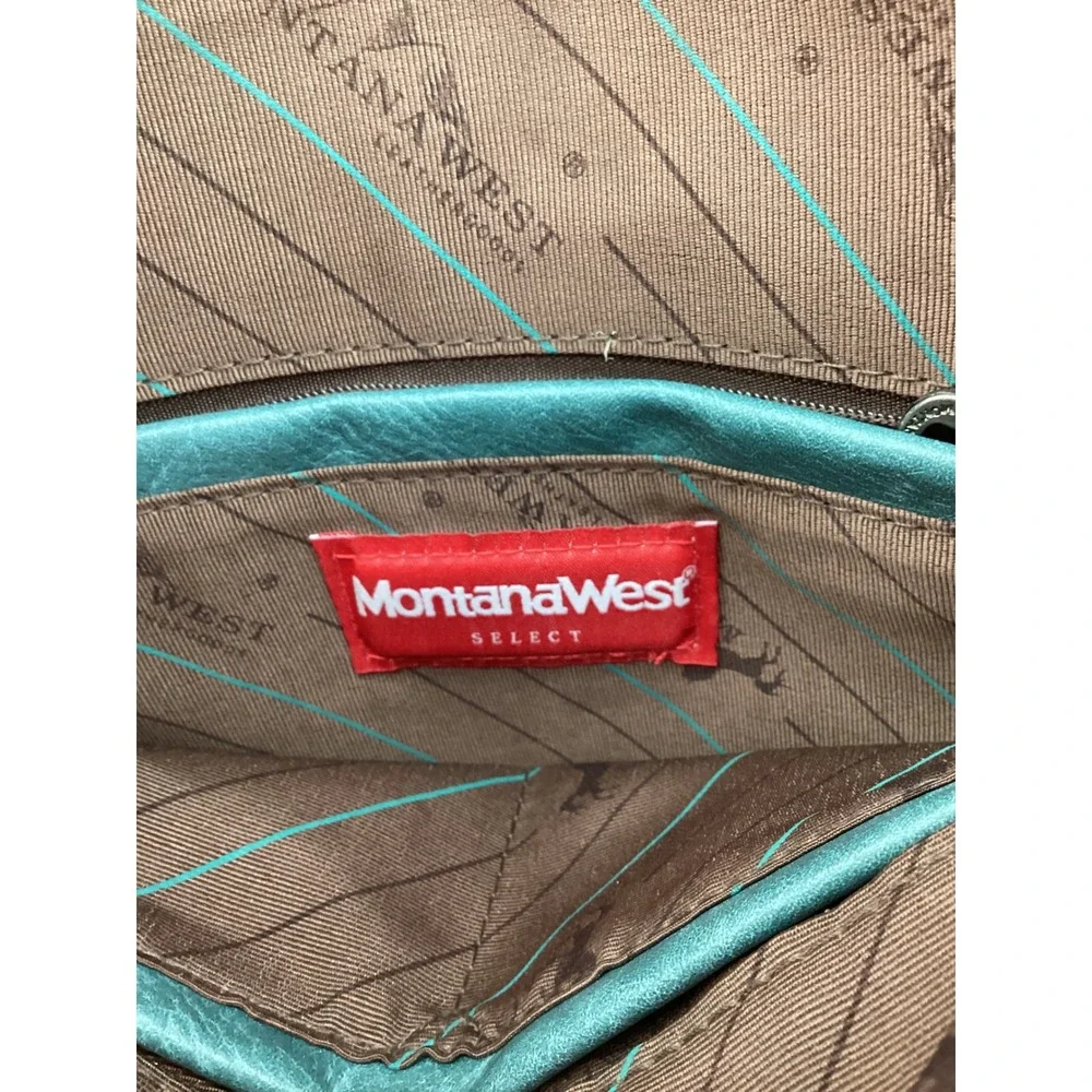 Montana West Select Teal Crossbody Bag Faux Leather Adjustable Strap Pocket